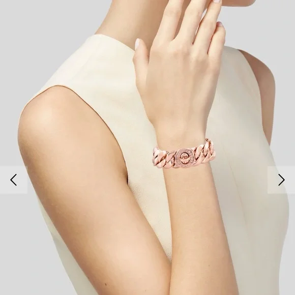 NEW Marc By Marc Jacobs RoseGold Kate Turn-Lock Chain Link Bracelet w/Dustbag - Picture 2 of 7